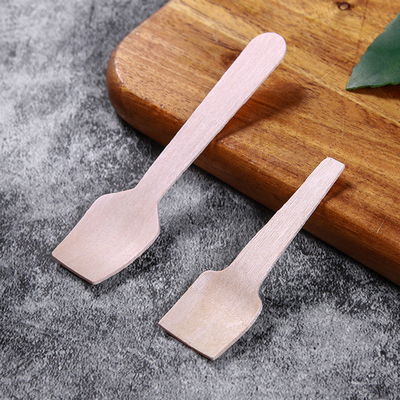 70mm Eco Friendly Disposable Wooden Utensils Mini Wooden Teaspoons 70mm