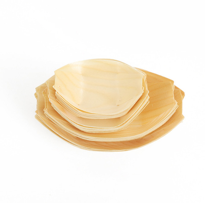 50Pcs Disposable Bamboo Serving Boats Natural Birch Wooden Serving Boats