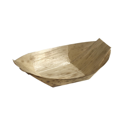 Biodegradable Natural Bamboo Leaf Bowl Bamboo Boat Plate For Party