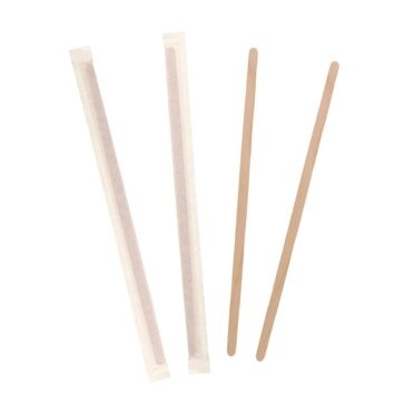 Disposable Wrapped Wooden Coffee Stir Sticks 110mm 4.3inch For Cocktail Party