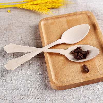 Wood Baguette Disposable Soup Spoons Utensils For Wedding 200mm