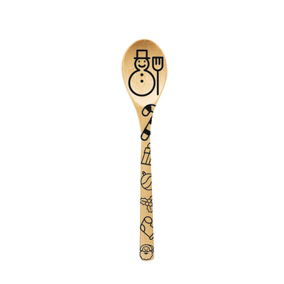200mm Laser engraving technology Wooden Cutlery Set Cartoon Character Biodegradable 	birthday parties