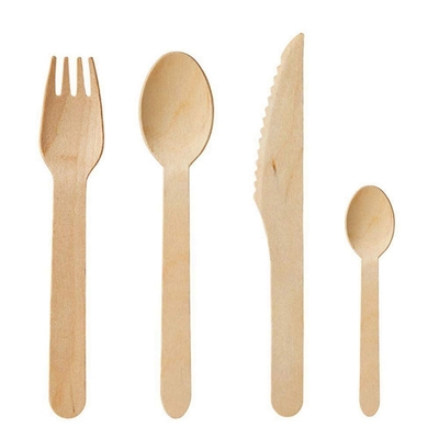 Premium Biodegradable bamboo eco-friendly disposable cutlery customized nature wooden utensils