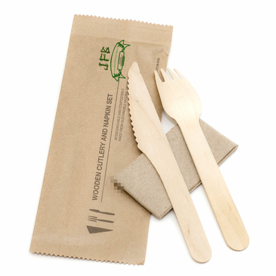 Premium Biodegradable bamboo eco-friendly disposable cutlery customized nature wooden utensils