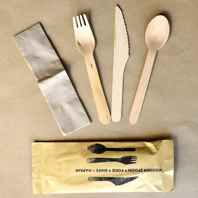 160 mm wholesale 100% environmentally friendly  wooden knife fork spoon napkin pepper with chopsticks & toothpick
