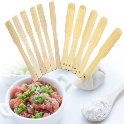 18Cm Disposable Biodegradable Bamboo Stuffing Spoon For Dumpling Wonton Stirring