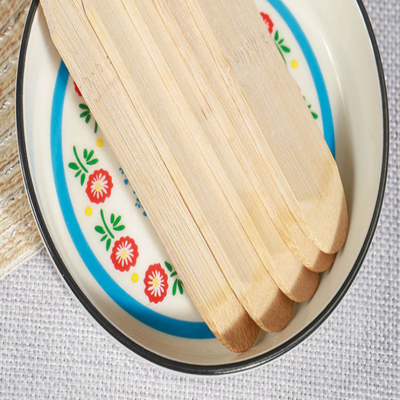 18Cm Disposable Biodegradable Bamboo Stuffing Spoon For Dumpling Wonton Stirring