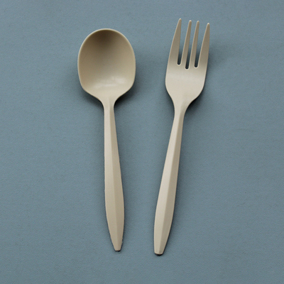 Disposable Degradable Cornstarch Primary Color 16cm Knife And Fork Spoon Chinese And Western Tableware