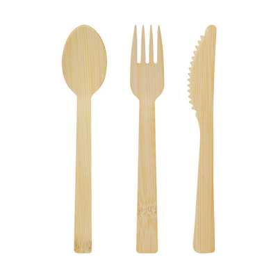 100% Natural Eco Friendly Disposable Bamboo Cutlery Set with Pouch Bag