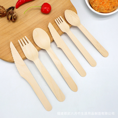 100% Natural Eco Friendly Disposable Bamboo Cutlery Set with Pouch Bag