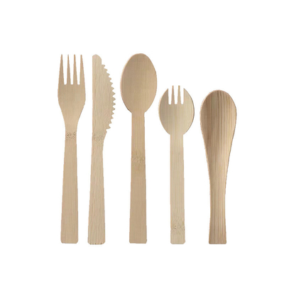 17cm Compostable Bamboo Spoon Biodegradable Disposable Spoon With Kraft Paper Bag