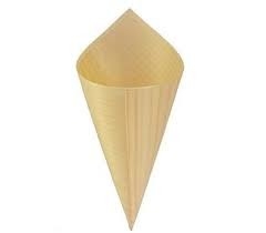 240mm Food Container Disposable Serving Cone Pine Wooden for chip