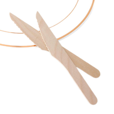 Custom 16cm Disposable Wooden Utensils Biodegradable Cutlery  Knives
