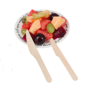 Custom 16cm Disposable Wooden Utensils Biodegradable Cutlery  Knives