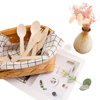 6Inch Compostable Disposable Wooden Utensils Fork Cutlery