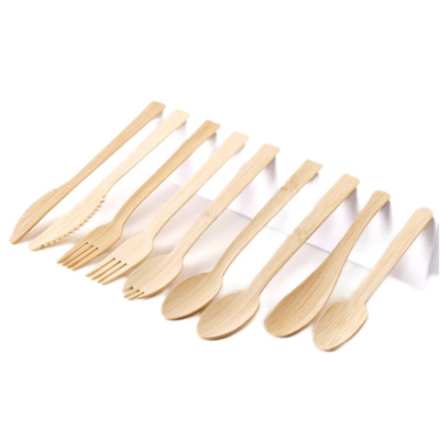 Biodegradable Bamboo Compostable Cutlery Set Bulk 3 In 1