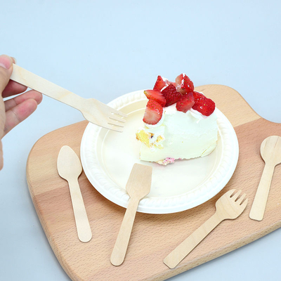 95mm Biodegradable Nature Disposable Cutlery Mini Dessert Ice Cream Wooden Spoon