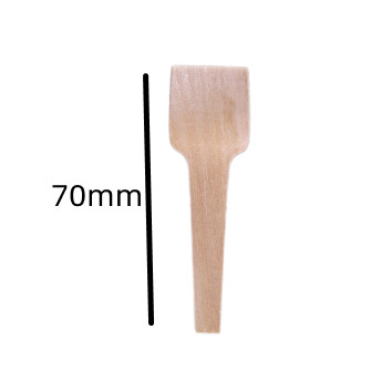 70mm Eco Friendly Disposable Wooden Utensils Mini Wooden Teaspoons 70mm